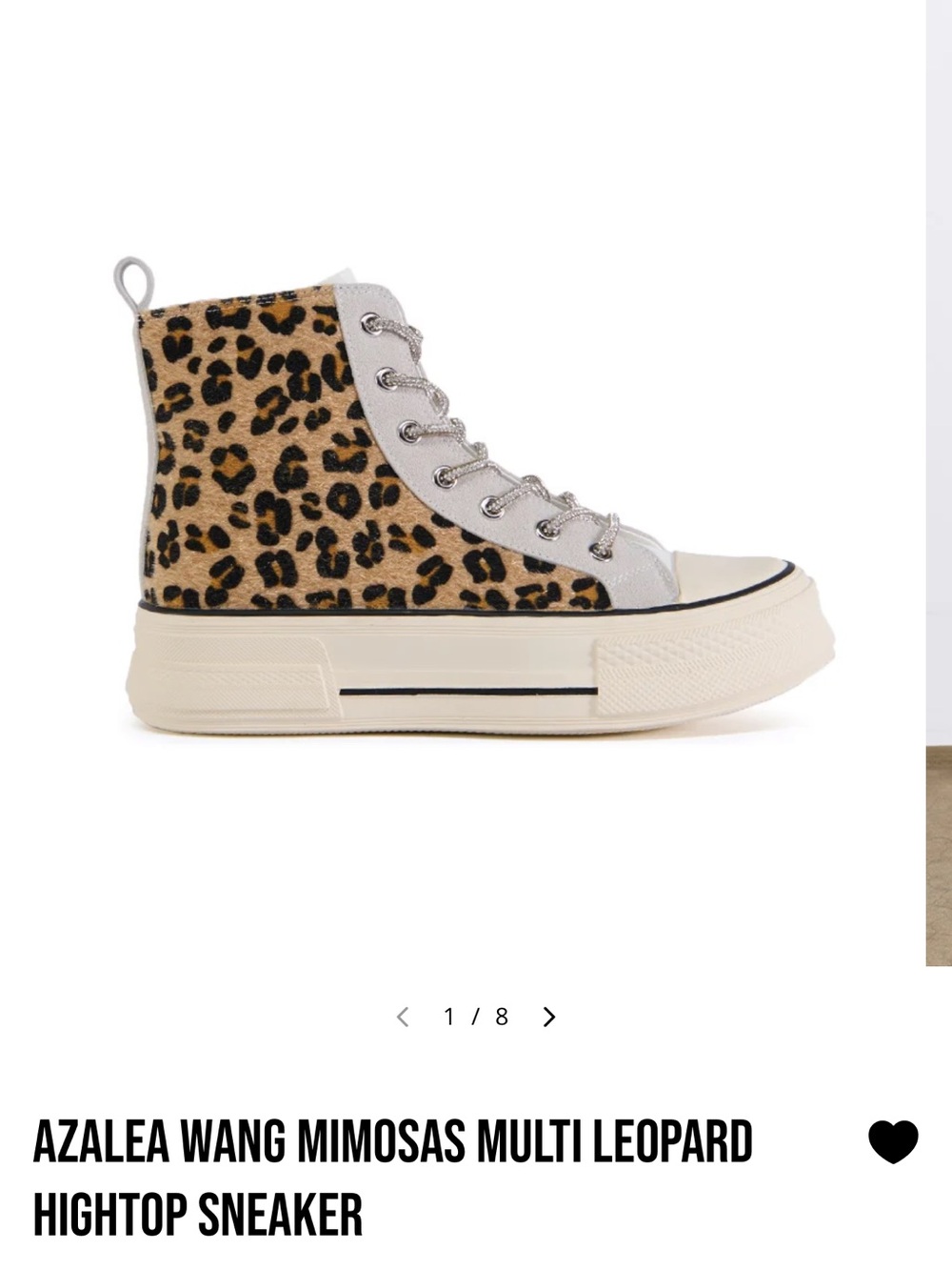 Leopard Print High-Top Platform Sneakers - White/Leopard